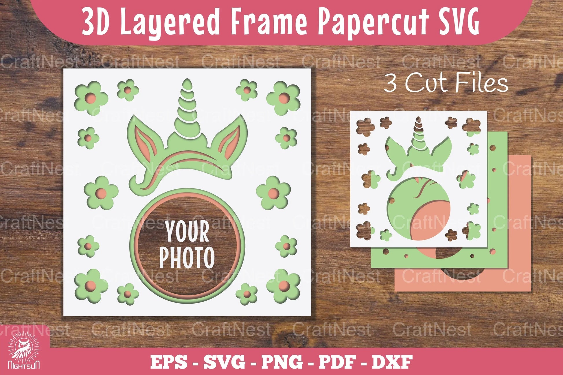 Unicorn 3D Layered Frame Papercut Clipart Bundle - CraftNest - Digital Crafting and Art