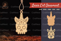 Unicorn Skull Lasercut Ornament Clipart Bundle - CraftNest - Digital Crafting and Art
