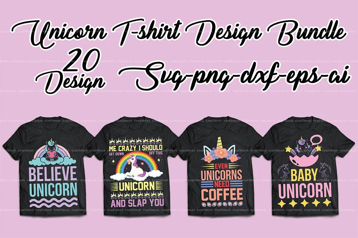 Unicorn T-Shirt Design SVG Bundle