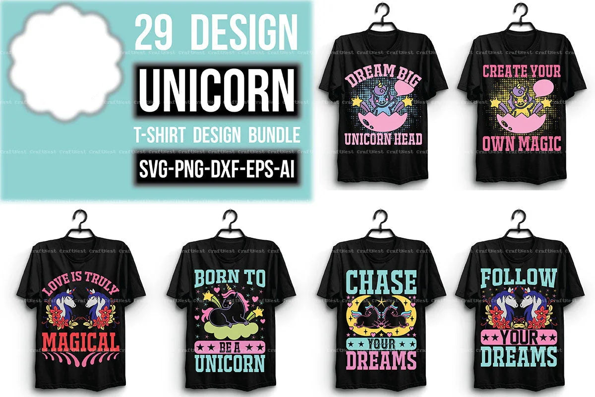 Unicorn T-Shirt Design SVG Bundle