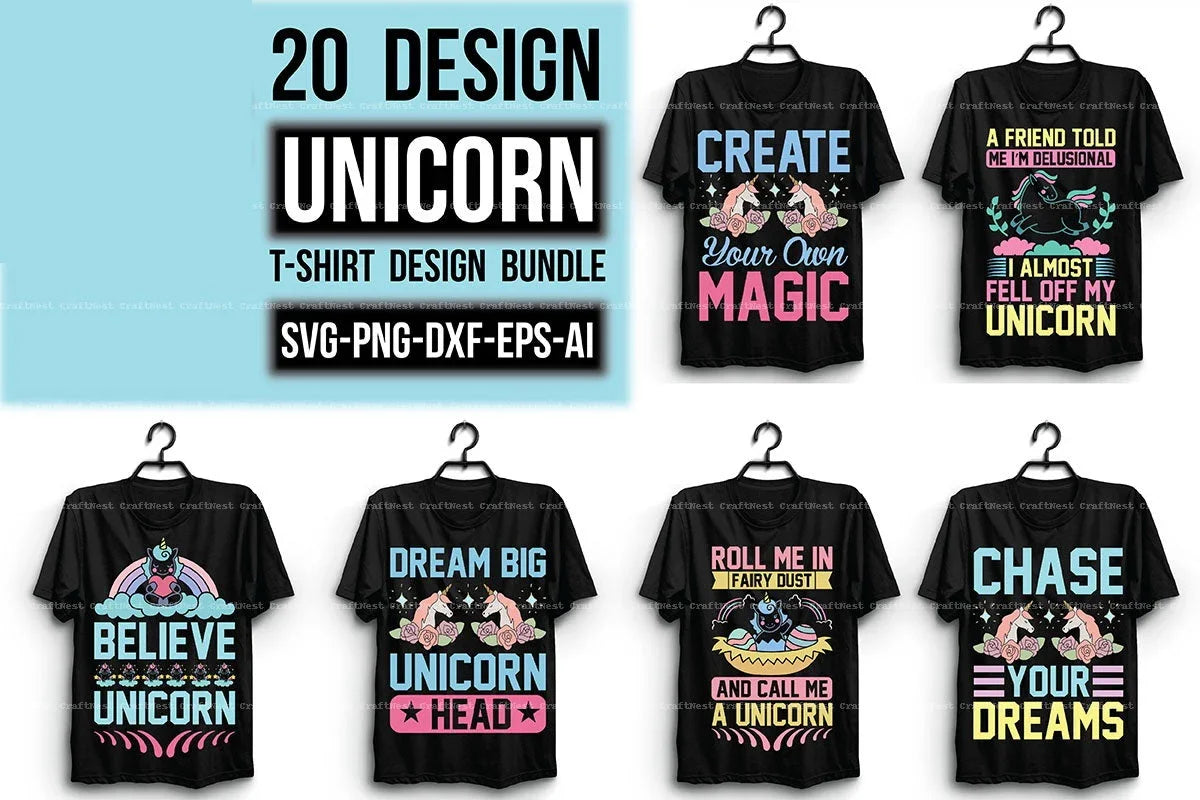 Unicorn T-Shirt Design SVG Bundle