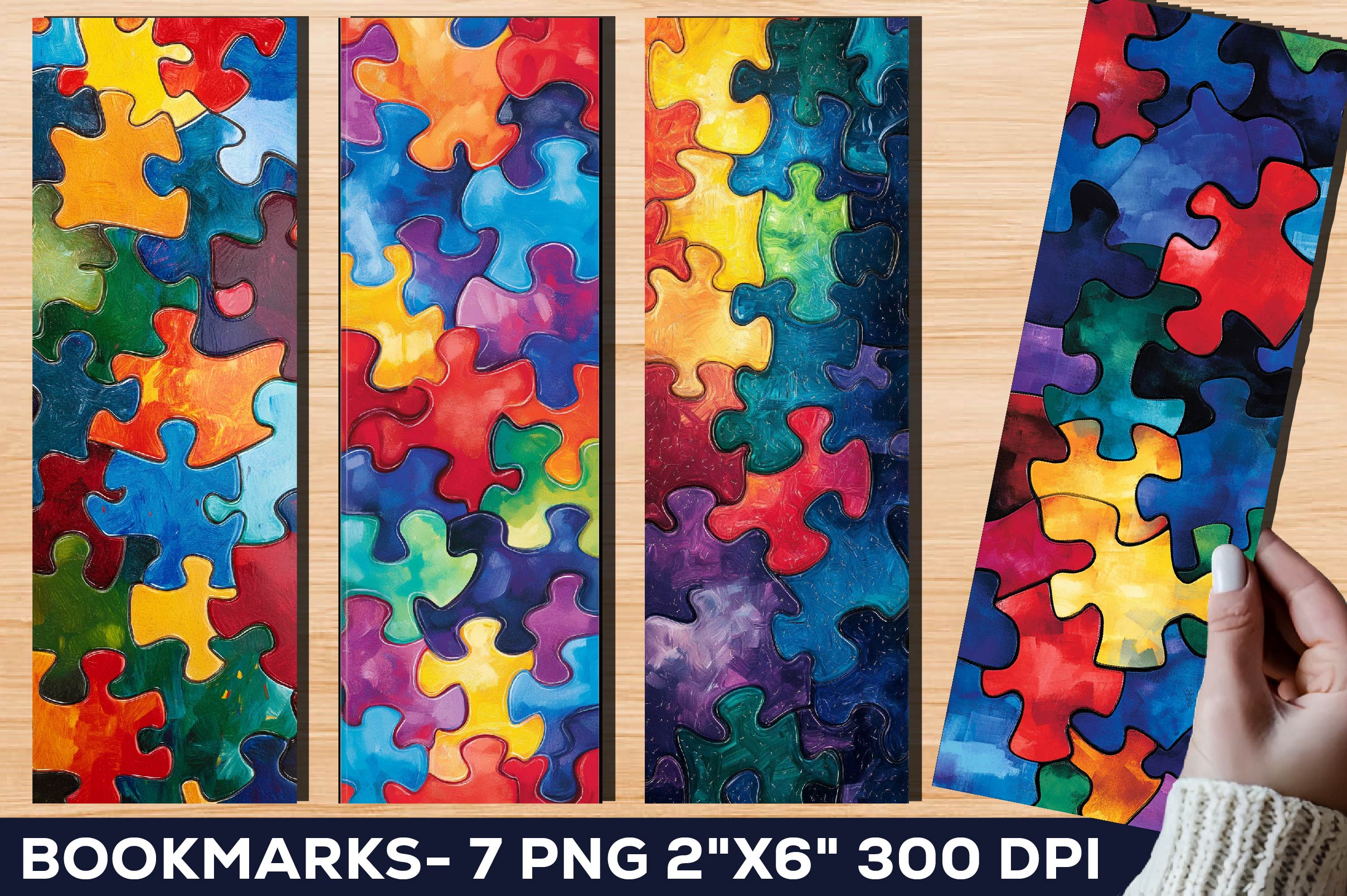 Autism Awareness Puzzle Bookmark - CraftNest - Digital Crafting and Art