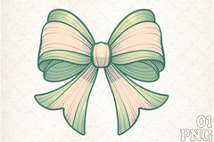 Green Coquette Bow Clipart Bundle - CraftNest - Digital Crafting and Art