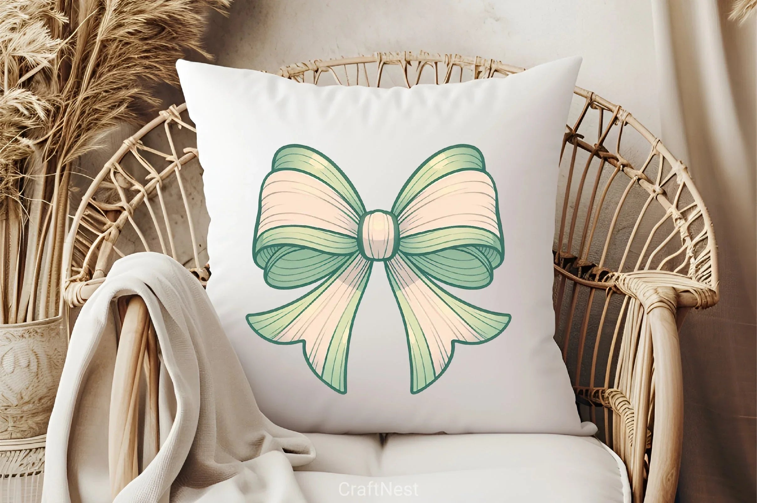 Green Coquette Bow Clipart Bundle - CraftNest - Digital Crafting and Art