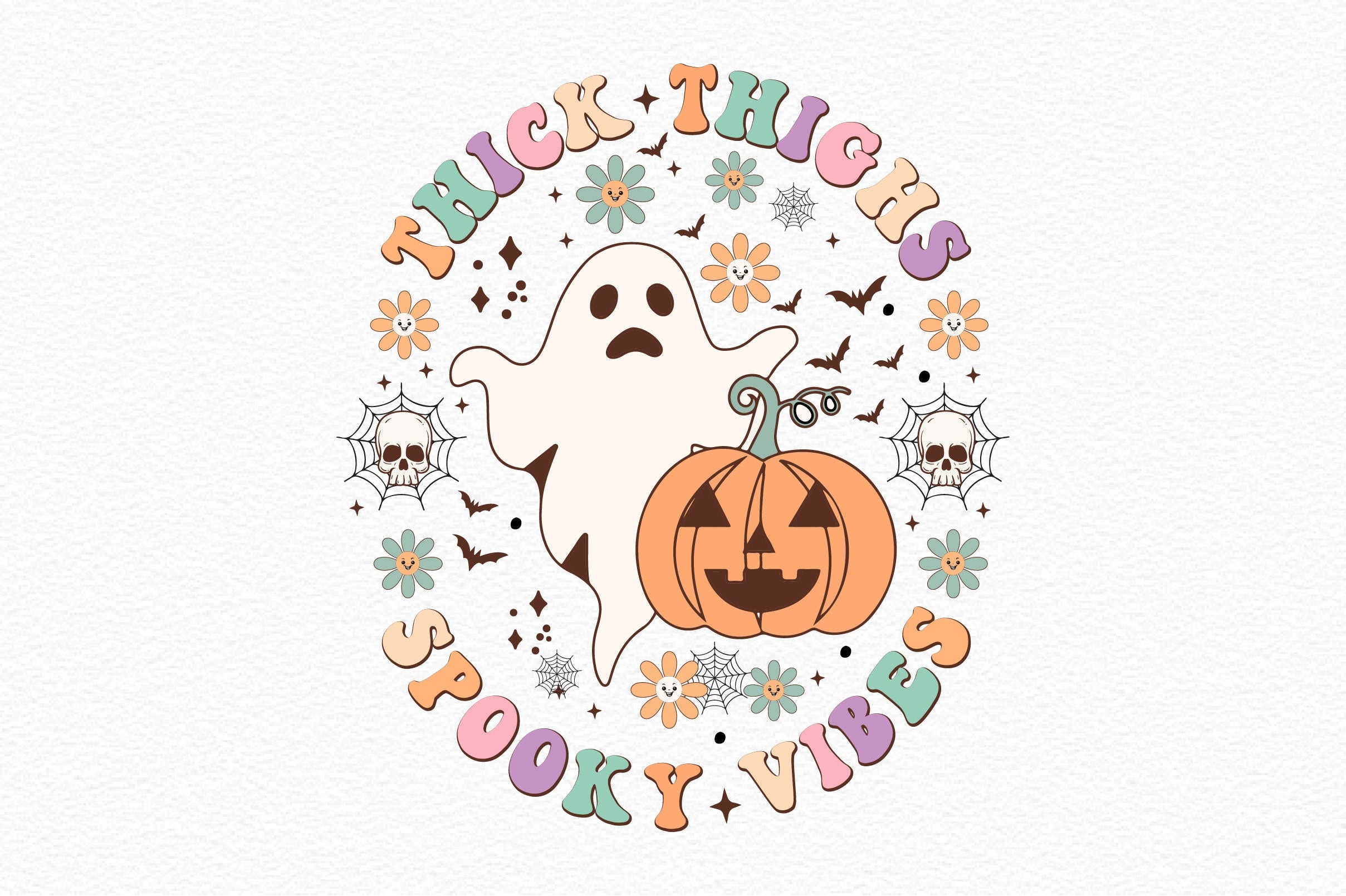 Thick Thighs Spooky Vibes Clipart Bundle