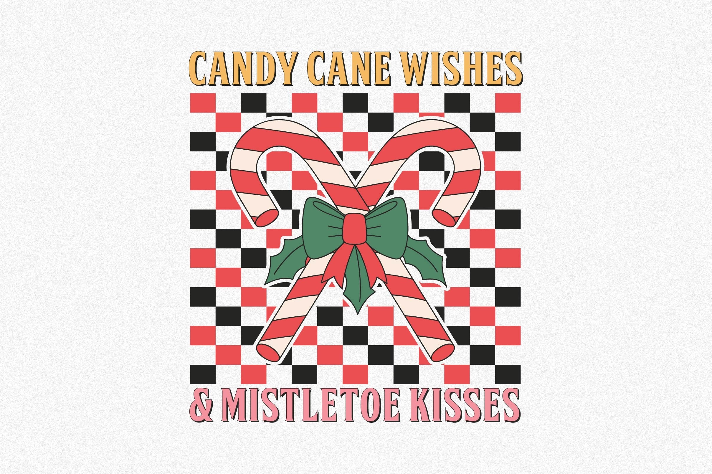 Candy Cane Wishes & Mistletoe Kisses Clipart Bundle
