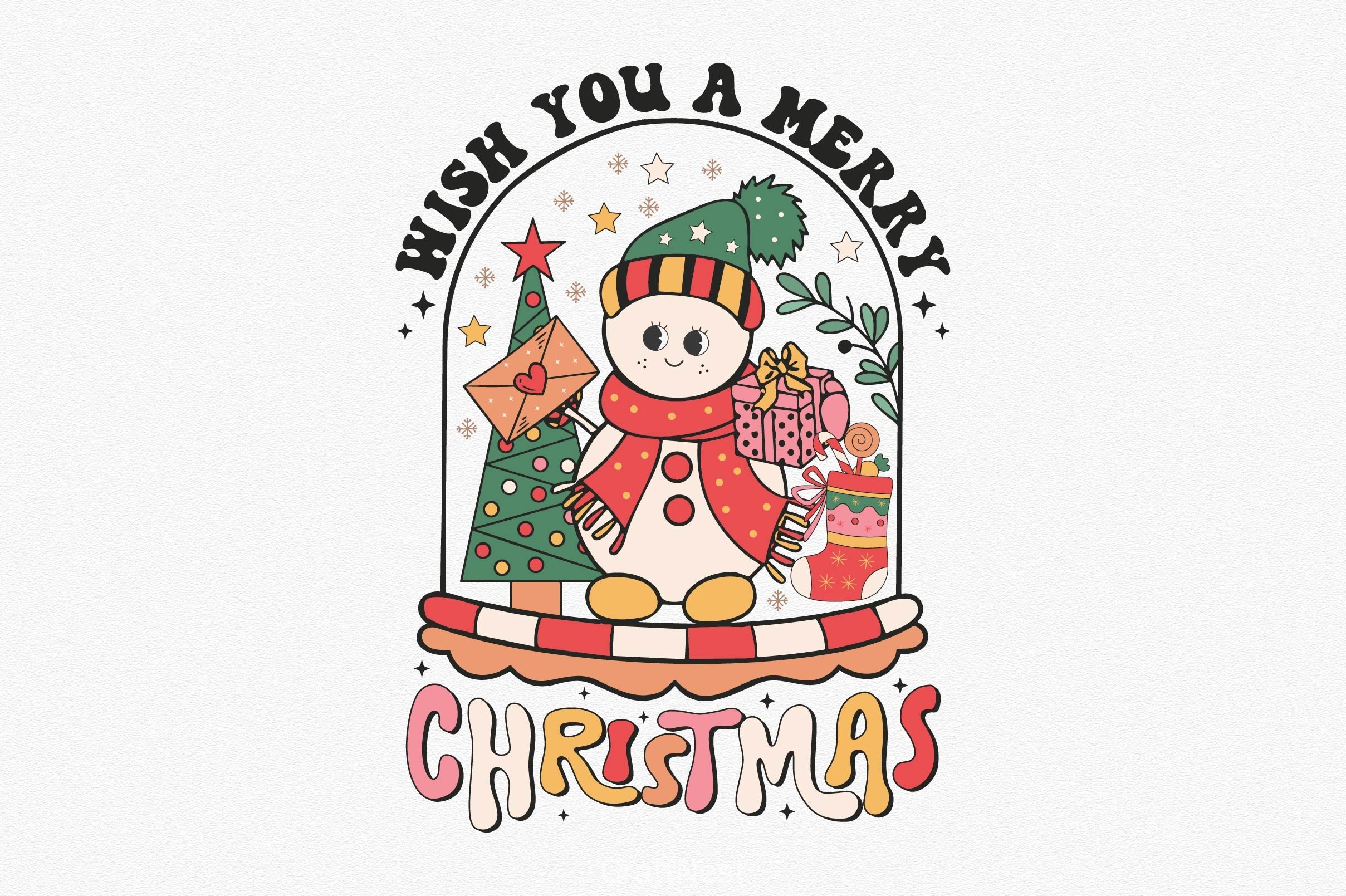 Wish You A Merry Christmas Clipart Bundle