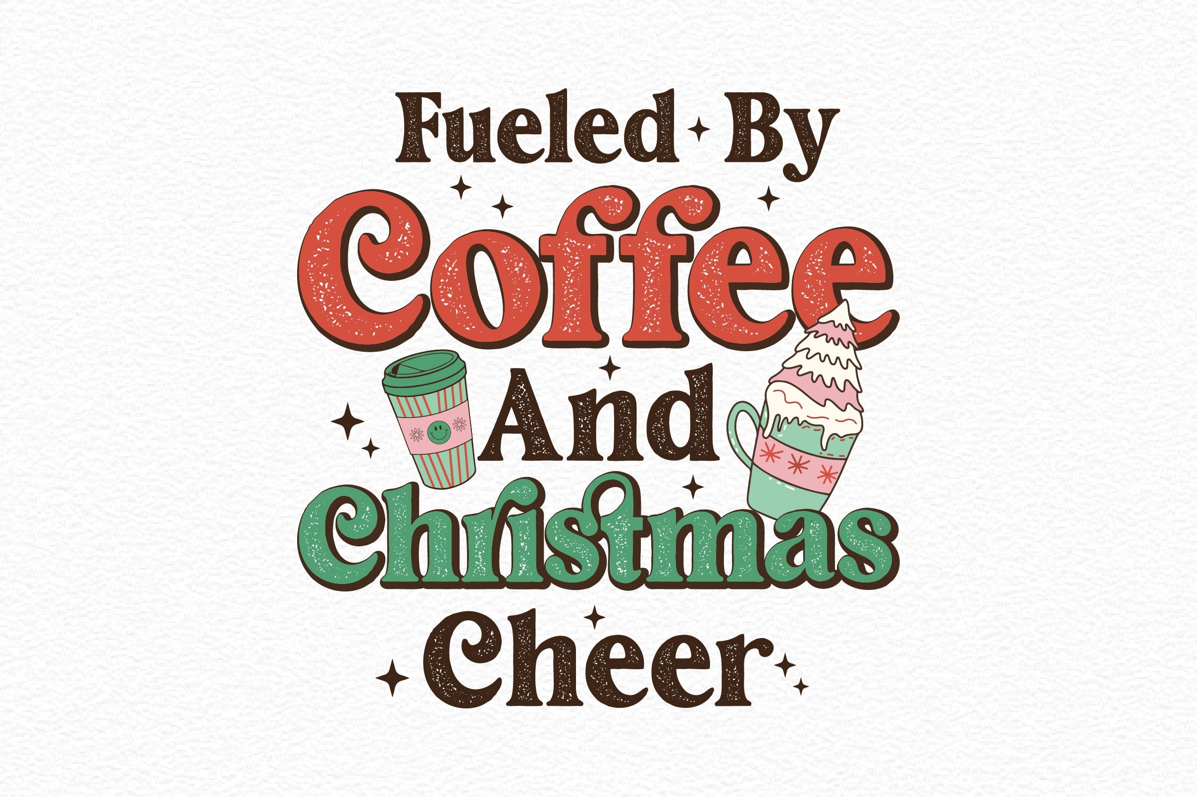 Fueled By Coffee & Christmas Cheer Clipart Bundle