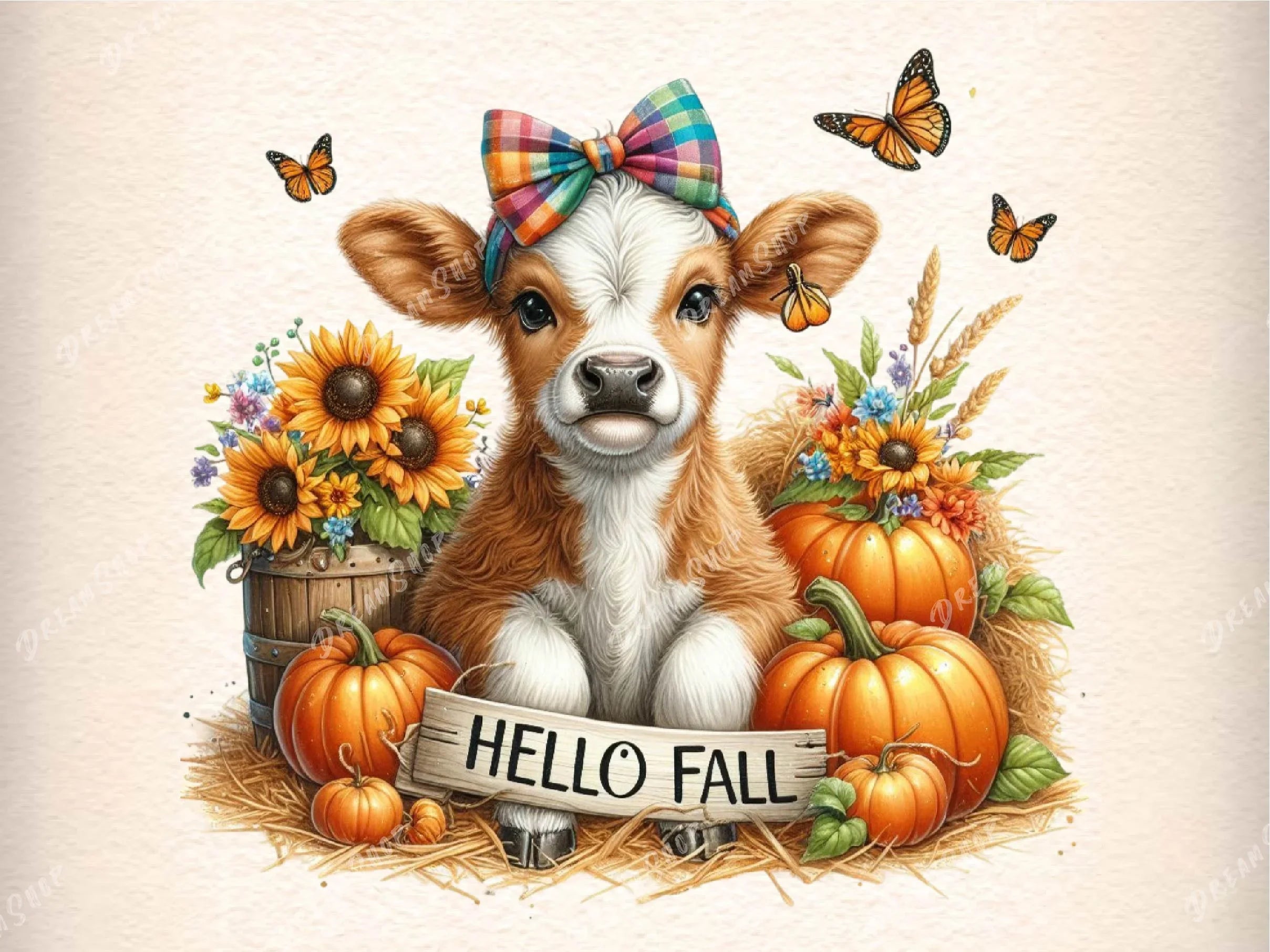 Autumn Highland Cow Clipart Bundle - CraftNest - Digital Crafting and Art