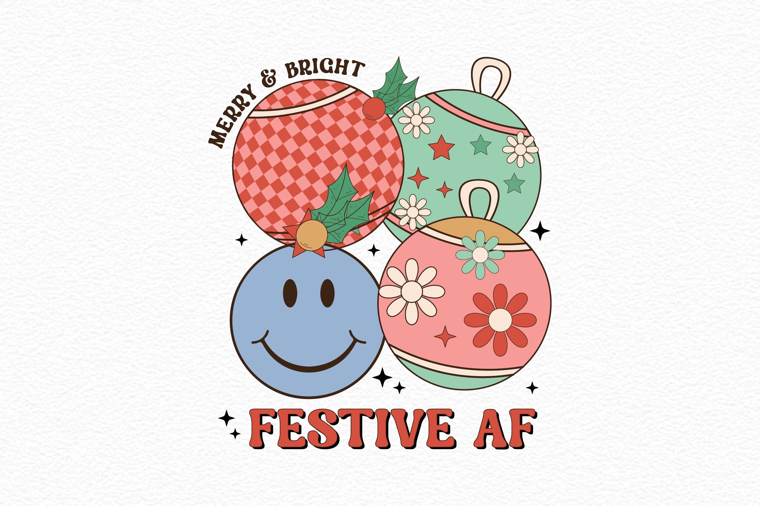 Merry & Bright Festive Af SVG Bundle