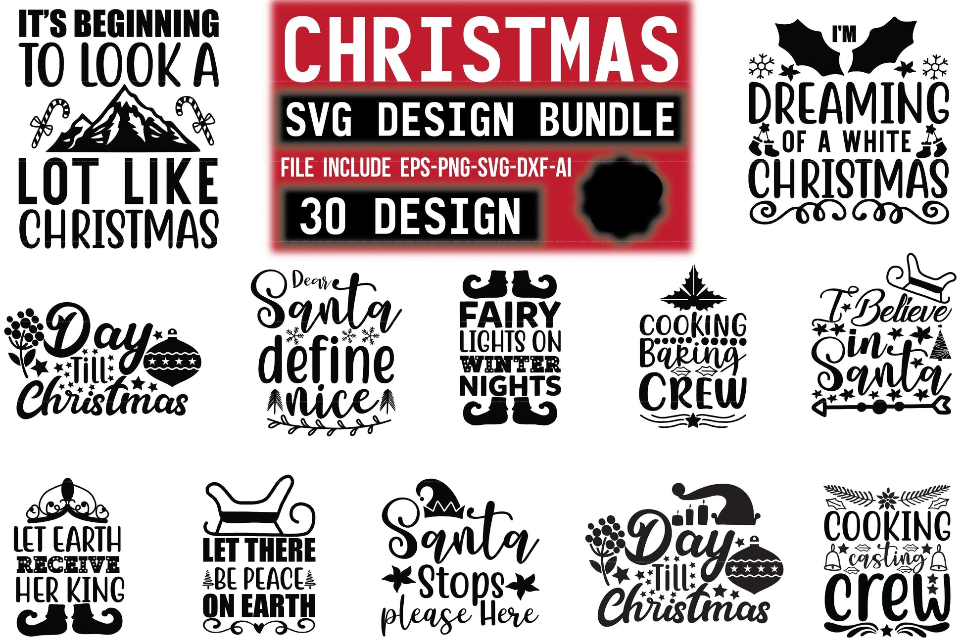 Christmas SVG Bundle 25 - CraftNest - Digital Crafting and Art