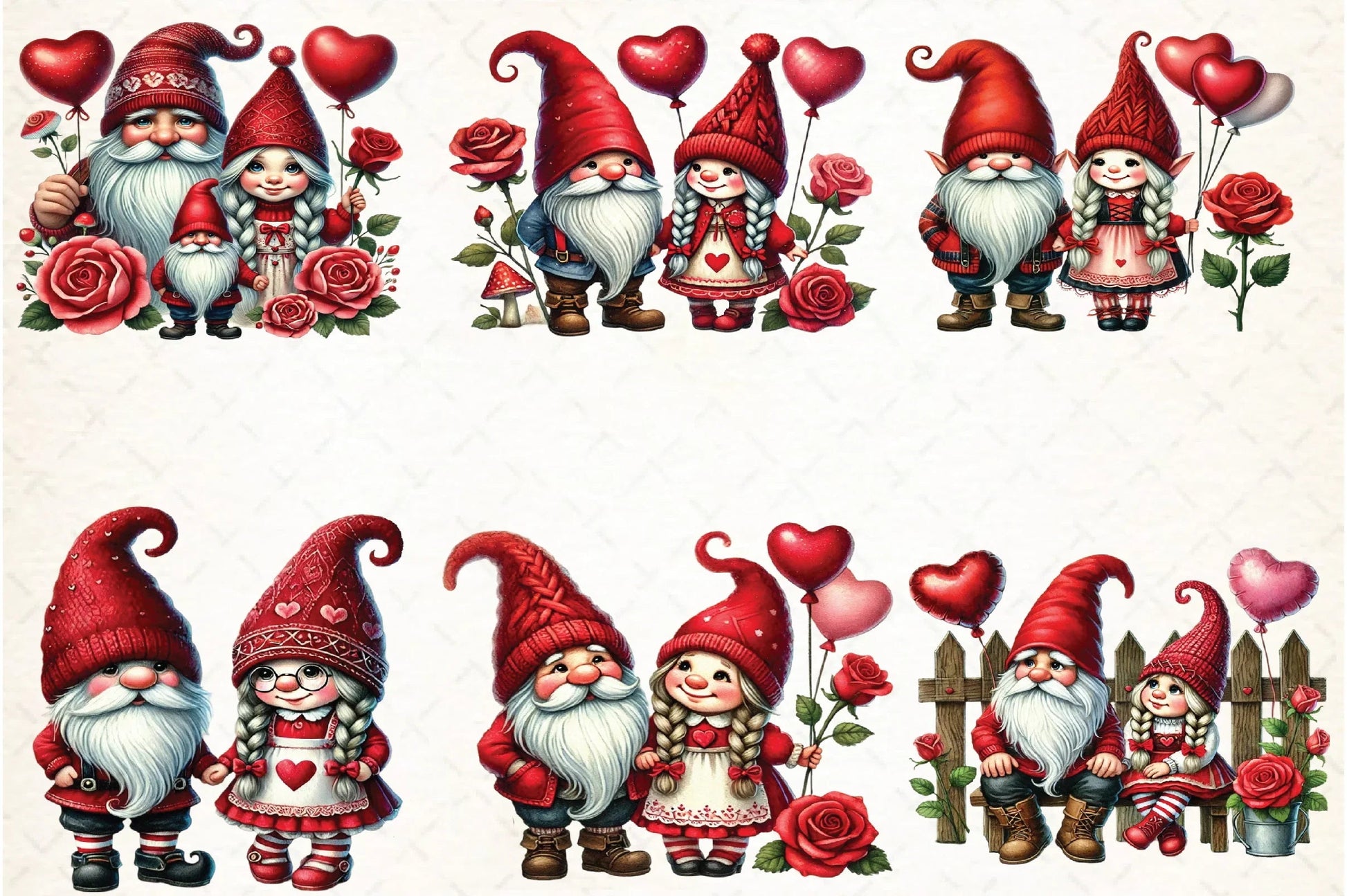 Valentine Gnome Couple Clipart Bundle - CraftNest - Digital Crafting and Art