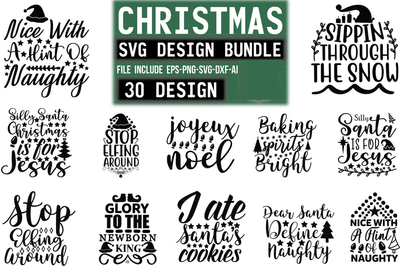 Christmas SVG Bundle 30 - CraftNest - Digital Crafting and Art