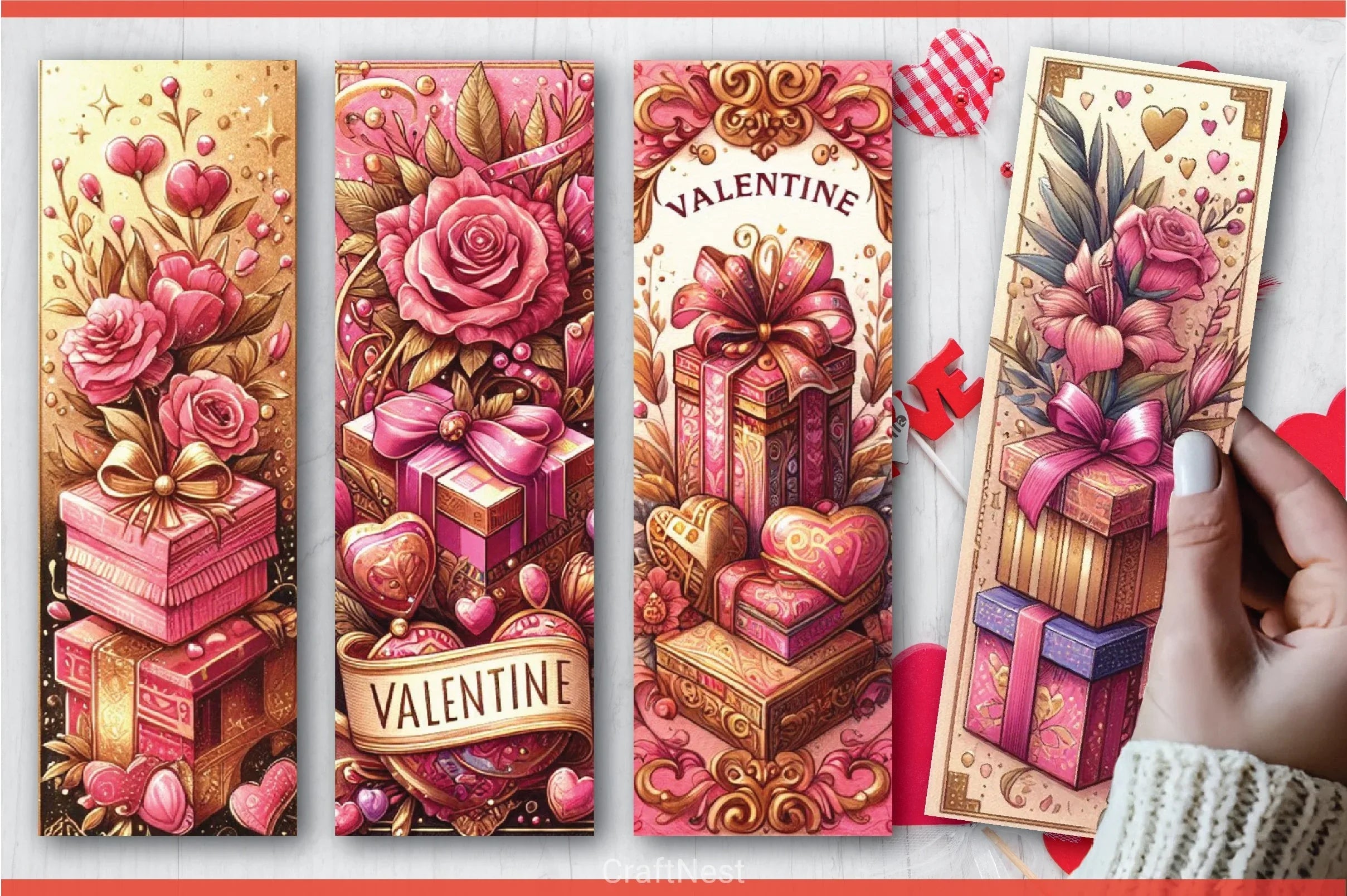 Valentine's Day Gift Bookmarks Journal - CraftNest - Digital Crafting and Art