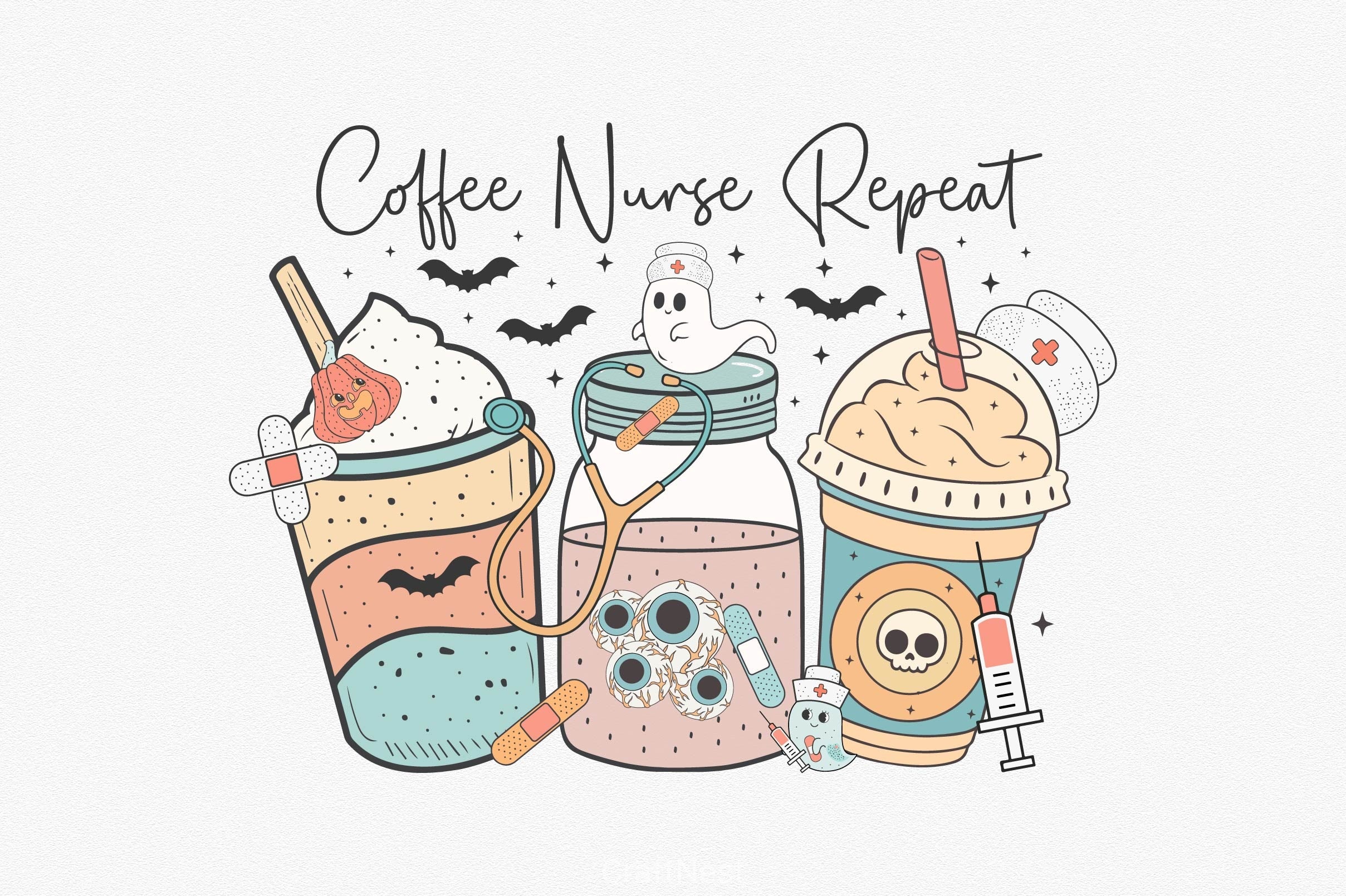 Coffee Nurse Repeat Clipart Bundle 2