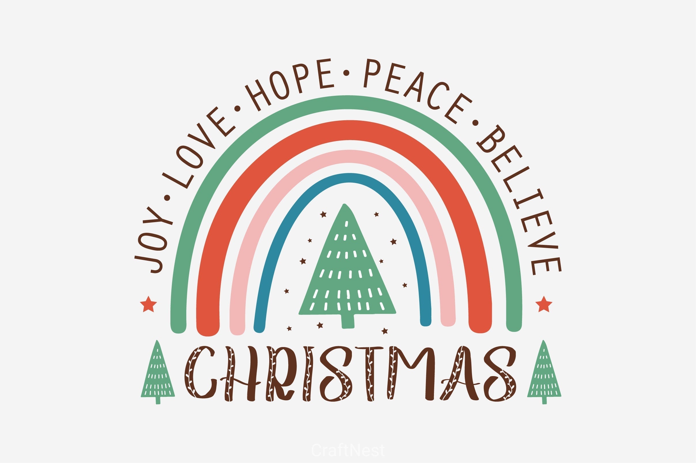 Joy Love Hope Peace Believe Christmas SVG Bundle