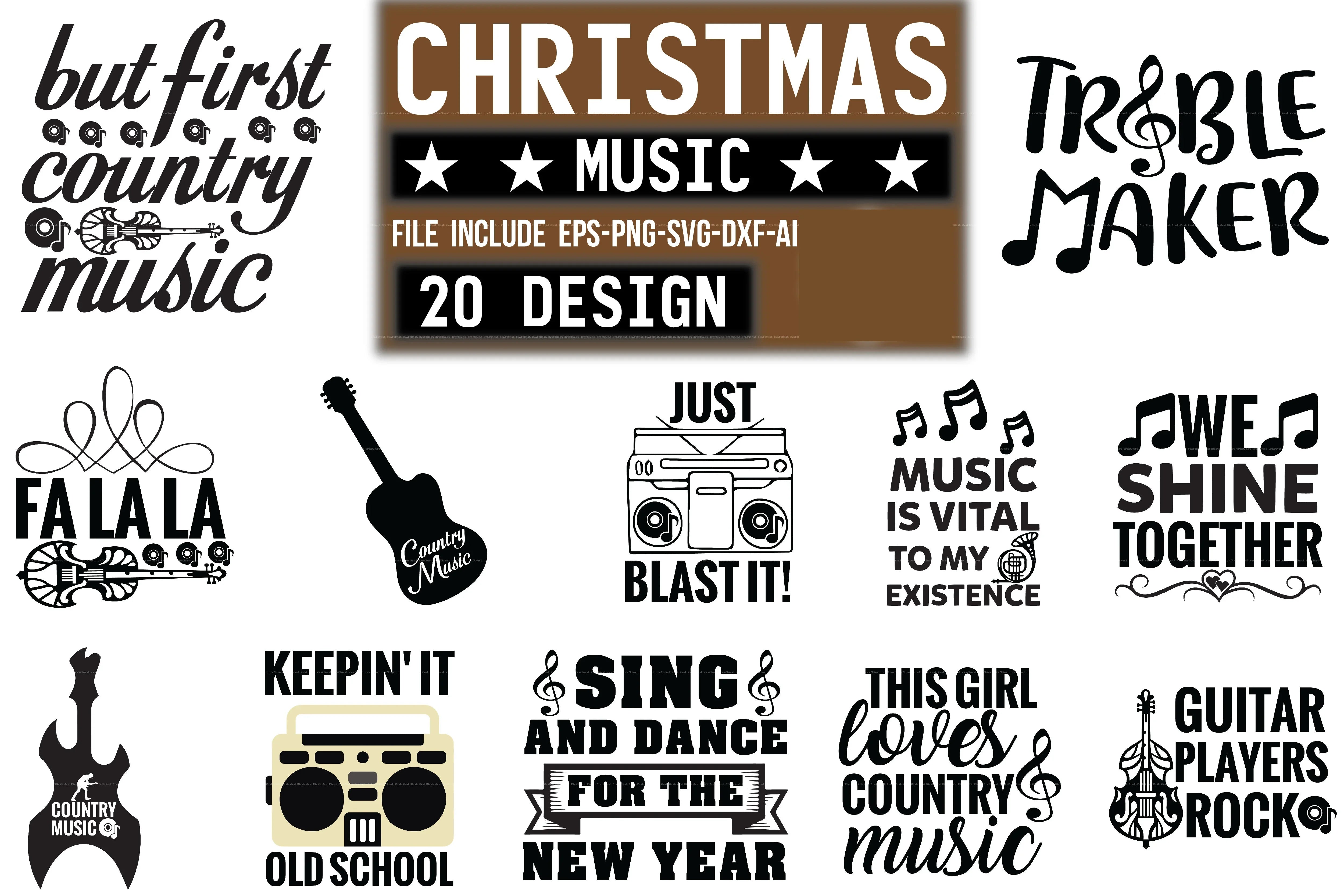 Music SVG Bundle 88 - CraftNest - Digital Crafting and Art