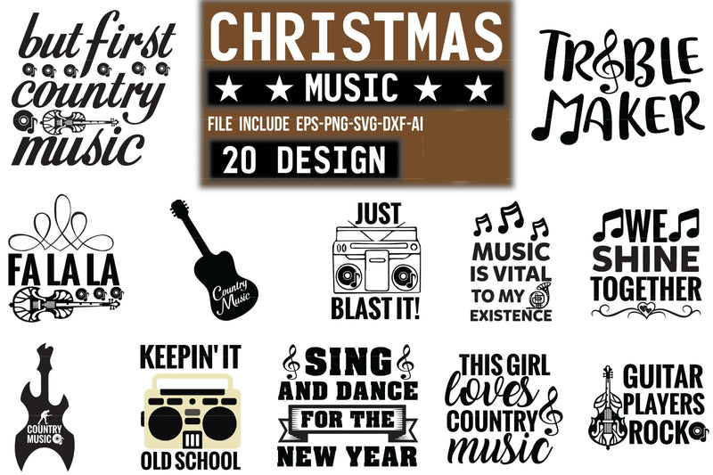 Music SVG Bundle 88 - CraftNest - Digital Crafting and Art