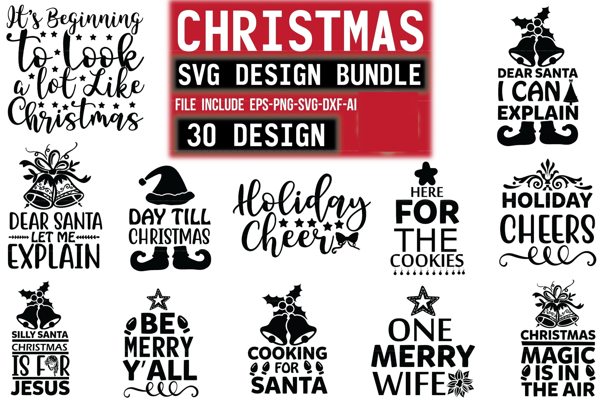 Christmas SVG Bundle 32 - CraftNest - Digital Crafting and Art
