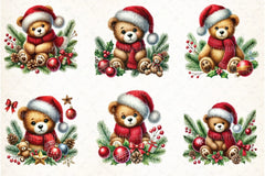 Christmas Teddy Bear Clipart Bundle 1 - CraftNest - Digital Crafting and Art