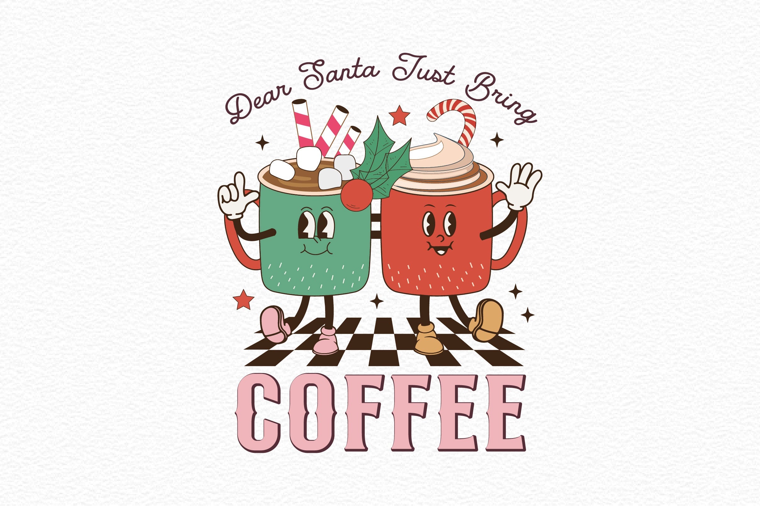 Dear Santa Just Bring Coffee Clipart Bundle