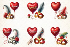Valentine Face Mask Clipart Bundle - CraftNest - Digital Crafting and Art