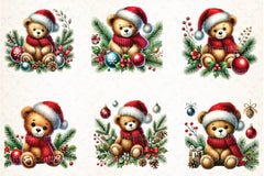 Christmas Teddy Bear Clipart Bundle 1 - CraftNest - Digital Crafting and Art