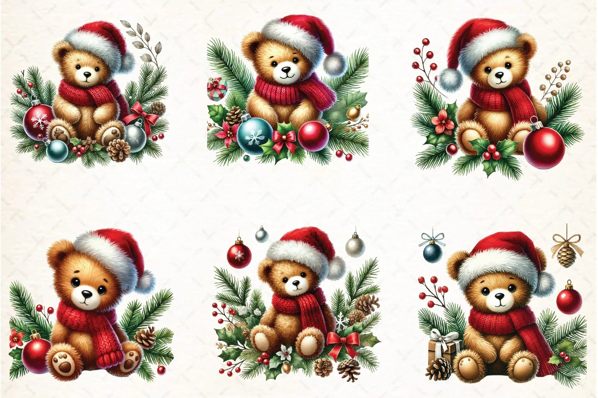 Christmas Teddy Bear Clipart Bundle - CraftNest - Digital Crafting and Art