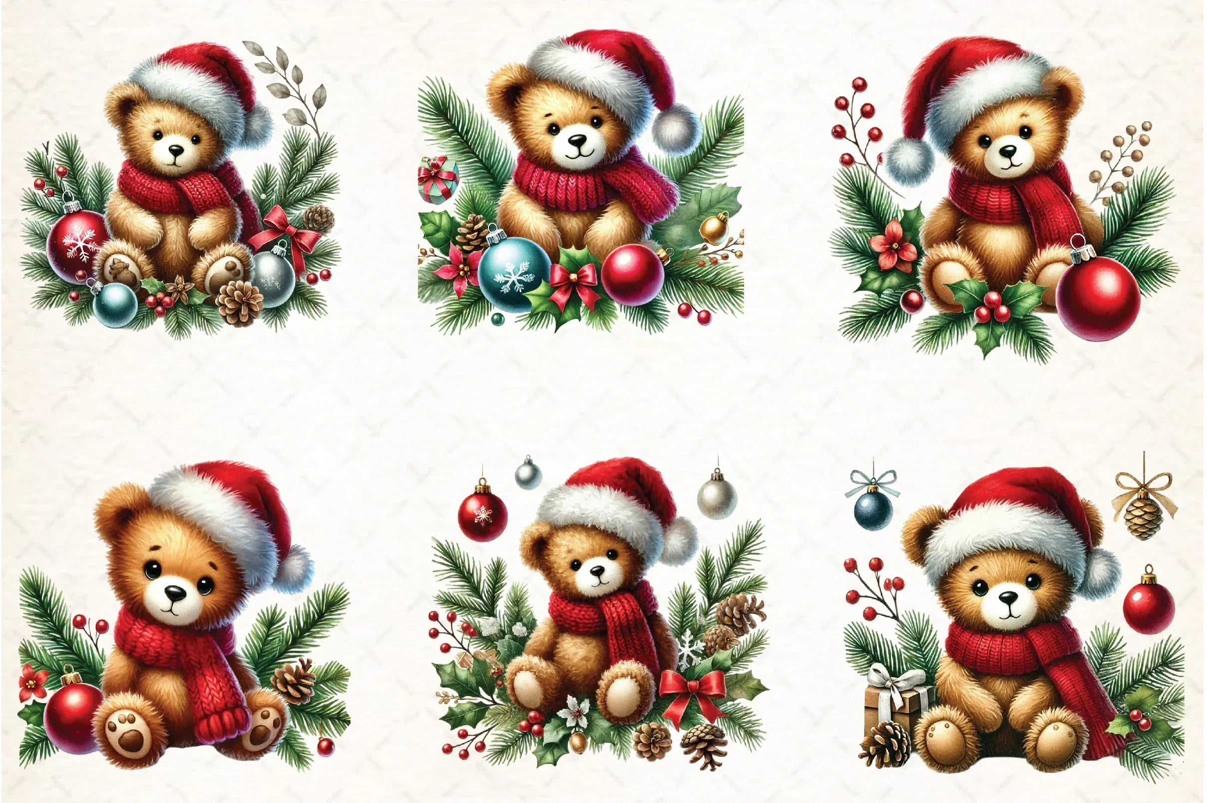 Christmas Teddy Bear Clipart Bundle - CraftNest - Digital Crafting and Art