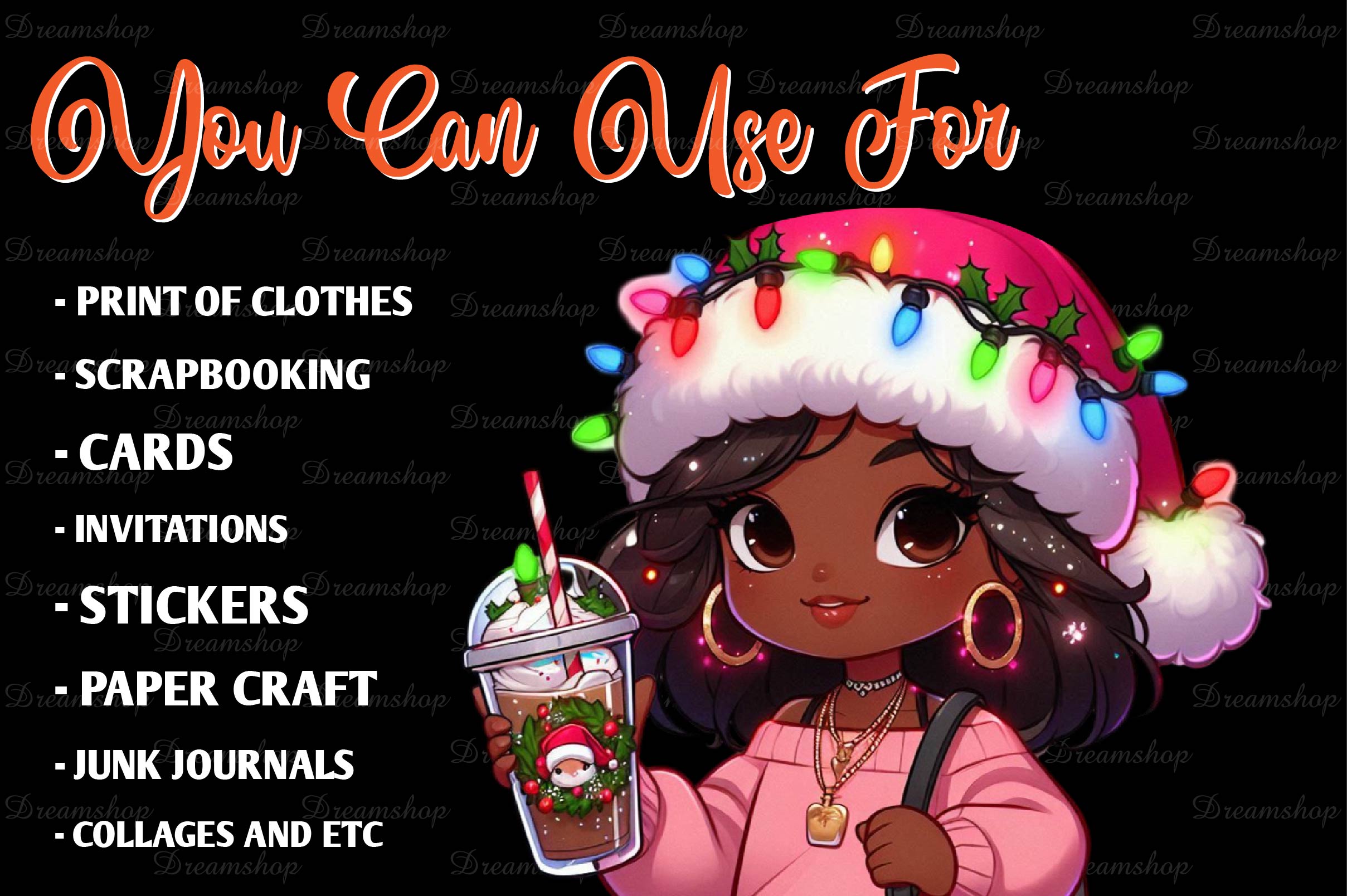 Christmas Girl Fashion Clipart Bundle 7 - CraftNest - Digital Crafting and Art