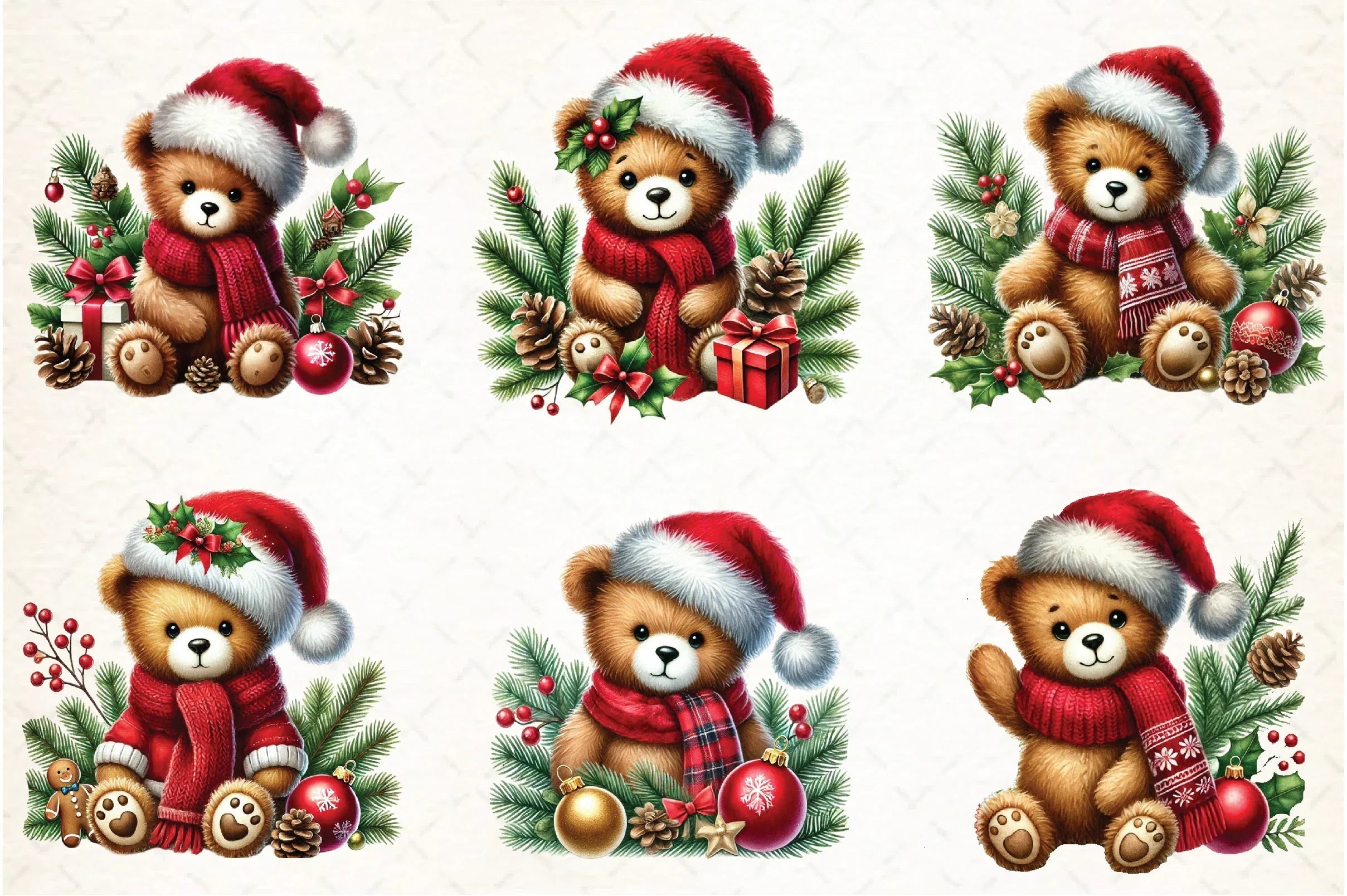 Christmas Teddy Bear Clipart Bundle - CraftNest - Digital Crafting and Art