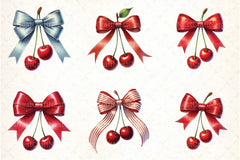 Cherry with Bow Clipart Bundle - CraftNest - Digital Crafting and Art