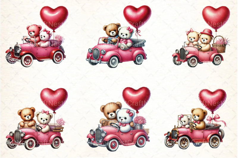 Valentine's Couple Teddy Bear Clipart Bundle 1 - CraftNest - Digital Crafting and Art