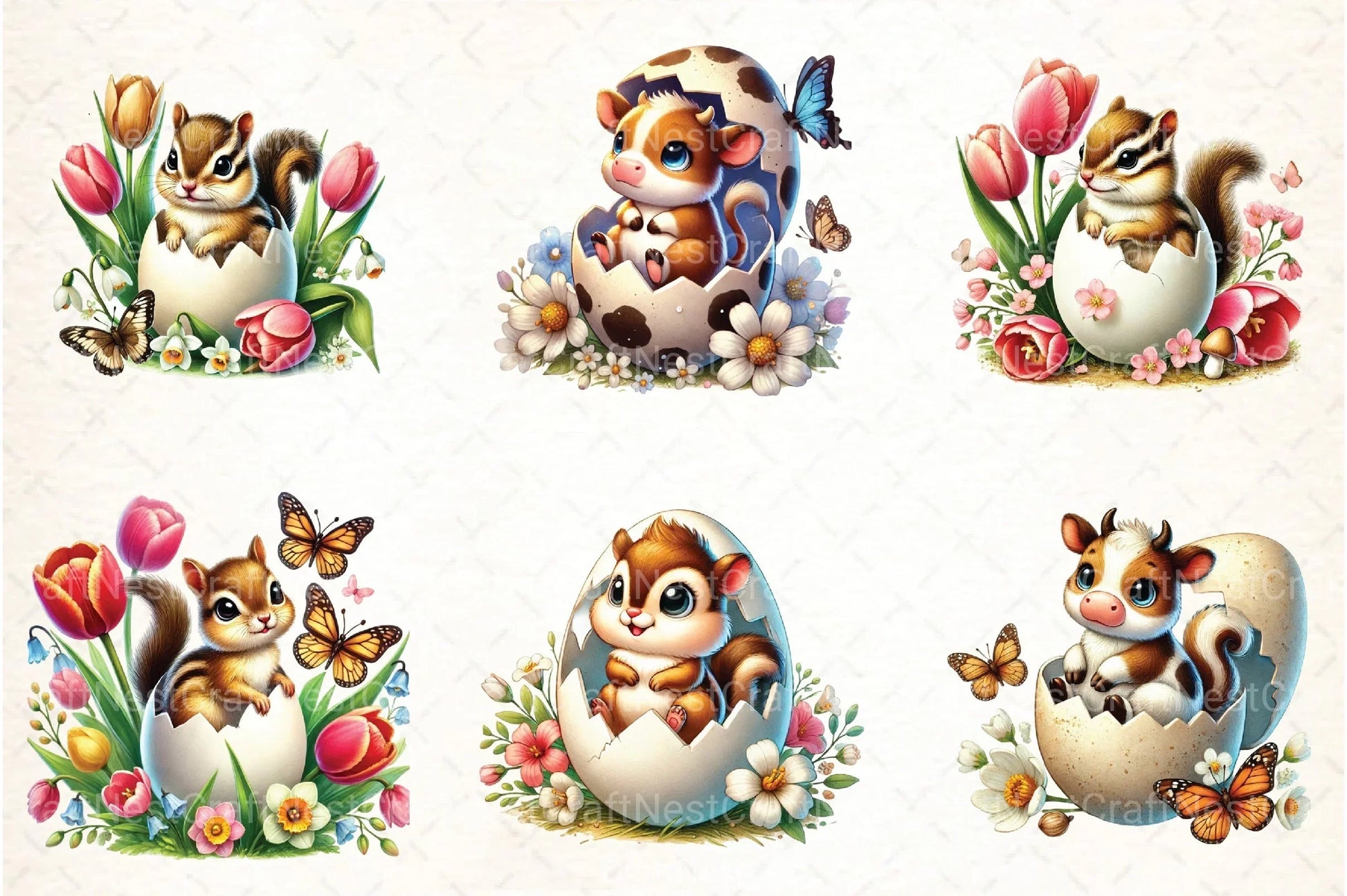 Easter Animal Clipart Bundle - CraftNest - Digital Crafting and Art