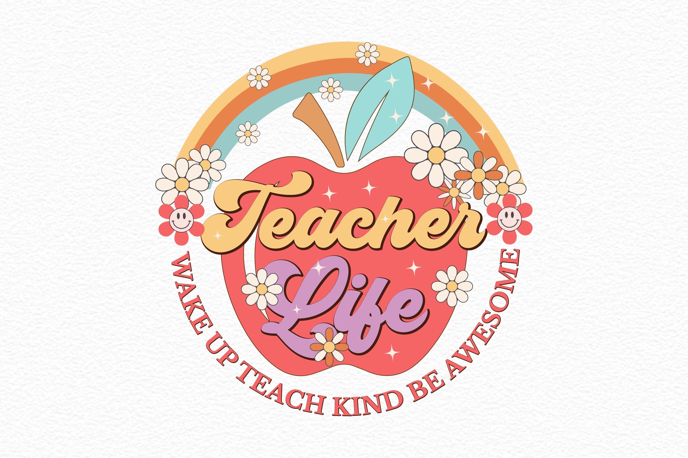 Teacher Life Wake Up Teach Kind Be Awesome Clipart Bundle