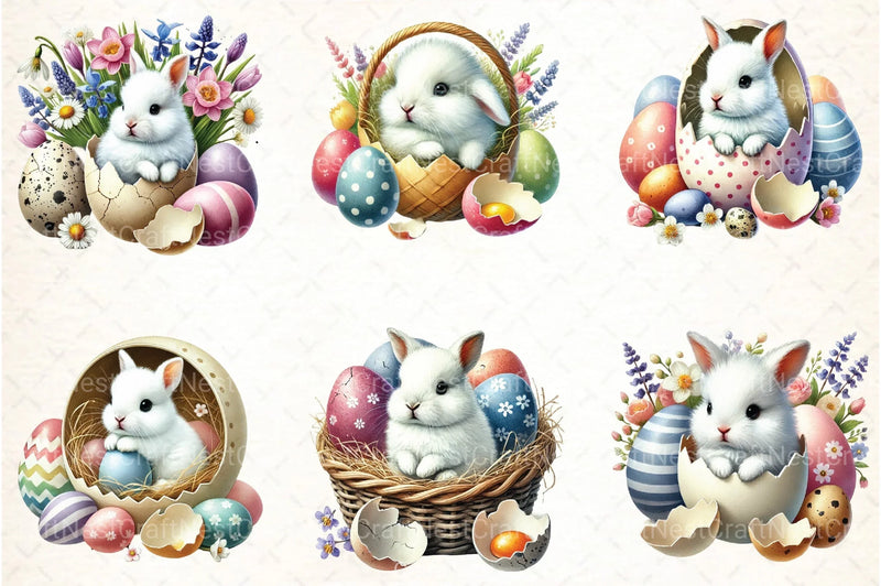 Cute Vintage Rabbit Clipart Bundle - CraftNest - Digital Crafting and Art