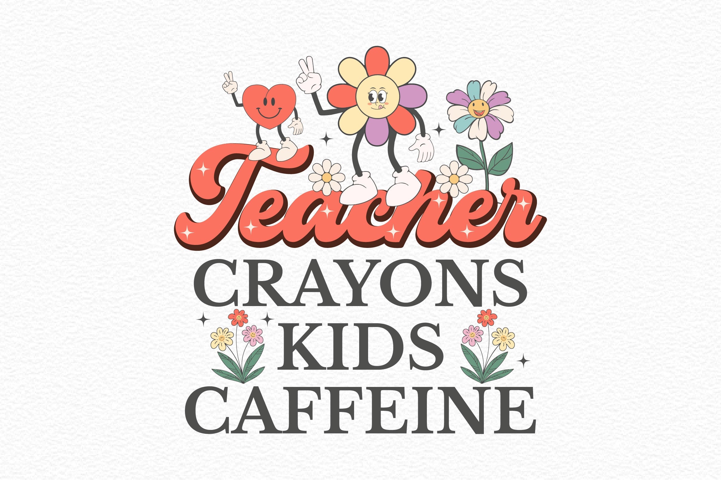 Teacher Crayons Kids Caffeine Clipart Bundle