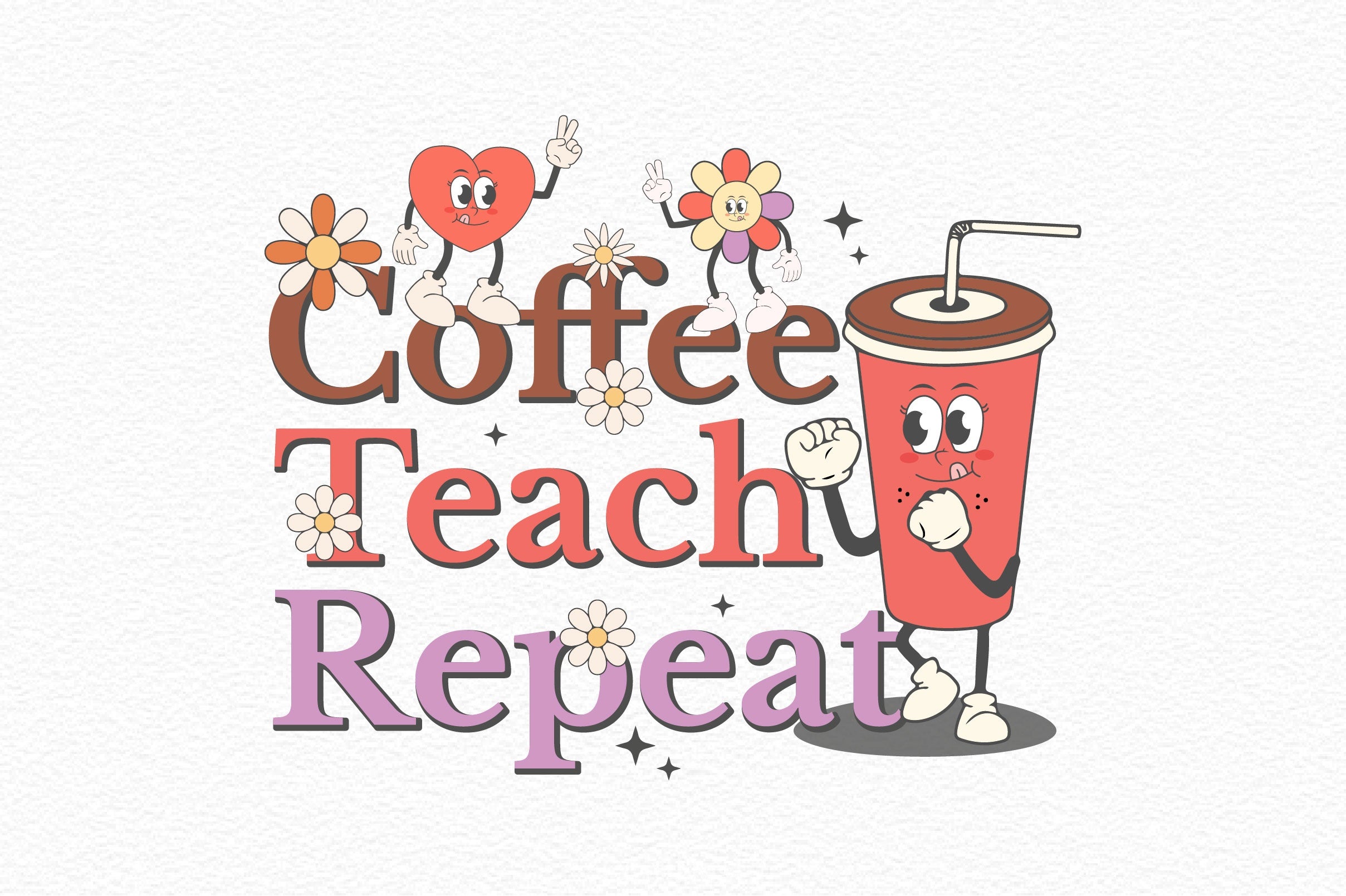 Coffee Teach Repeat Clipart Bundle