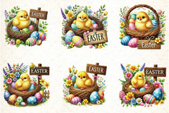 Cute Easter Chick Clipart Bundle - CraftNest - Digital Crafting and Art