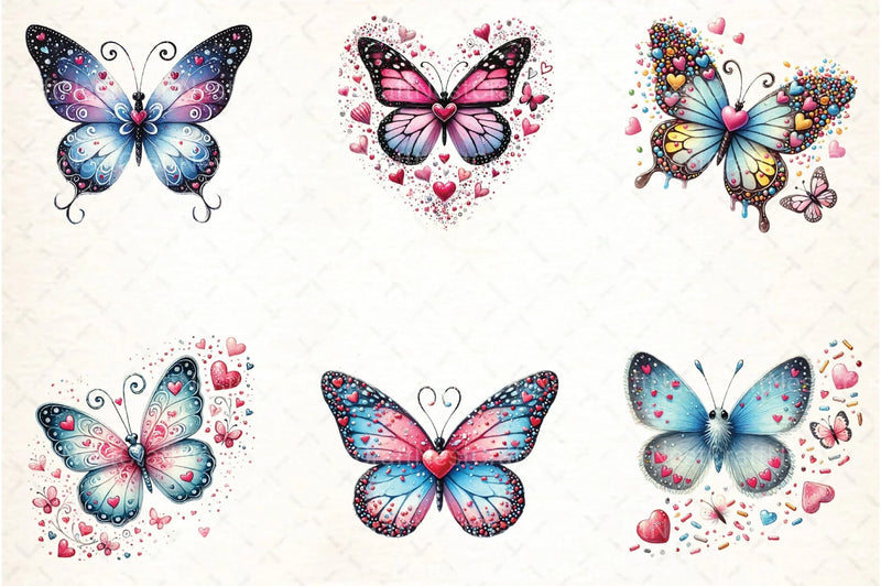 Valentine Butterfly Clipart Bundle 25 - CraftNest - Digital Crafting and Art