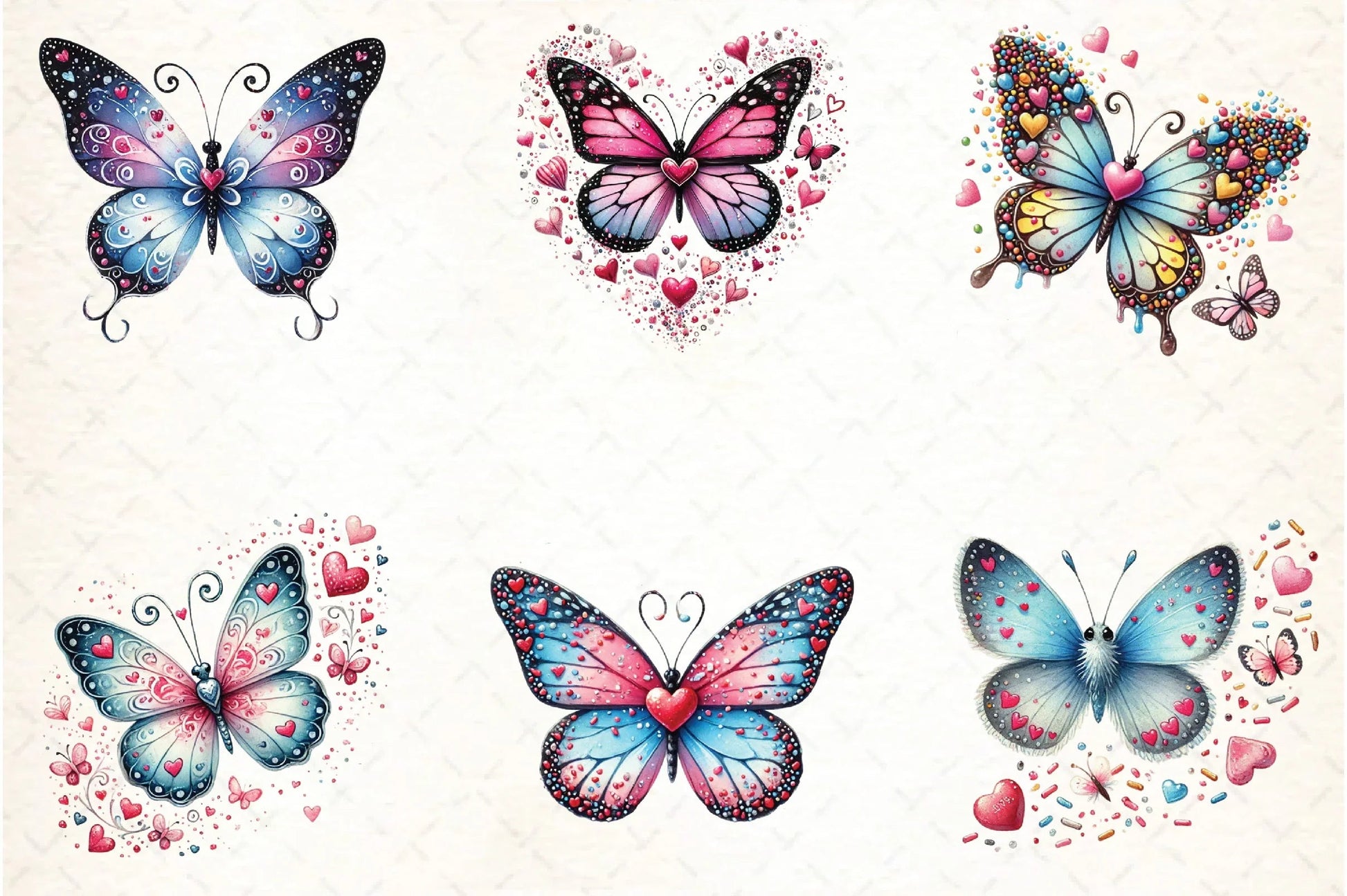 Valentine Butterfly Clipart Bundle - CraftNest - Digital Crafting and Art