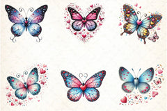 Valentine Butterfly Clipart Bundle - CraftNest - Digital Crafting and Art