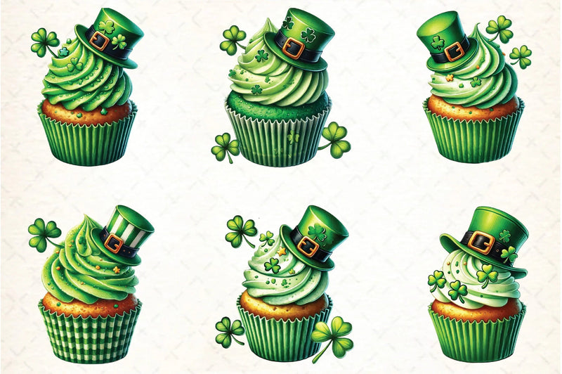 St. Patrick's Day Cupcake Clipart Bundle - CraftNest - Digital Crafting and Art