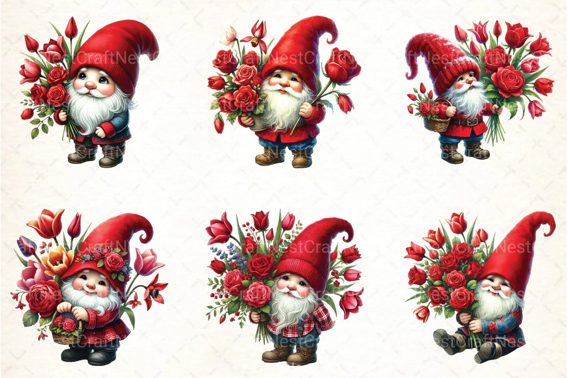 Valentine Gnome Clipart Bundle 1 - CraftNest - Digital Crafting and Art