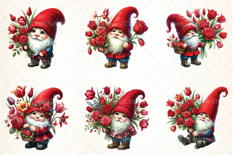 Valentine Gnome Clipart Bundle 1 - CraftNest - Digital Crafting and Art