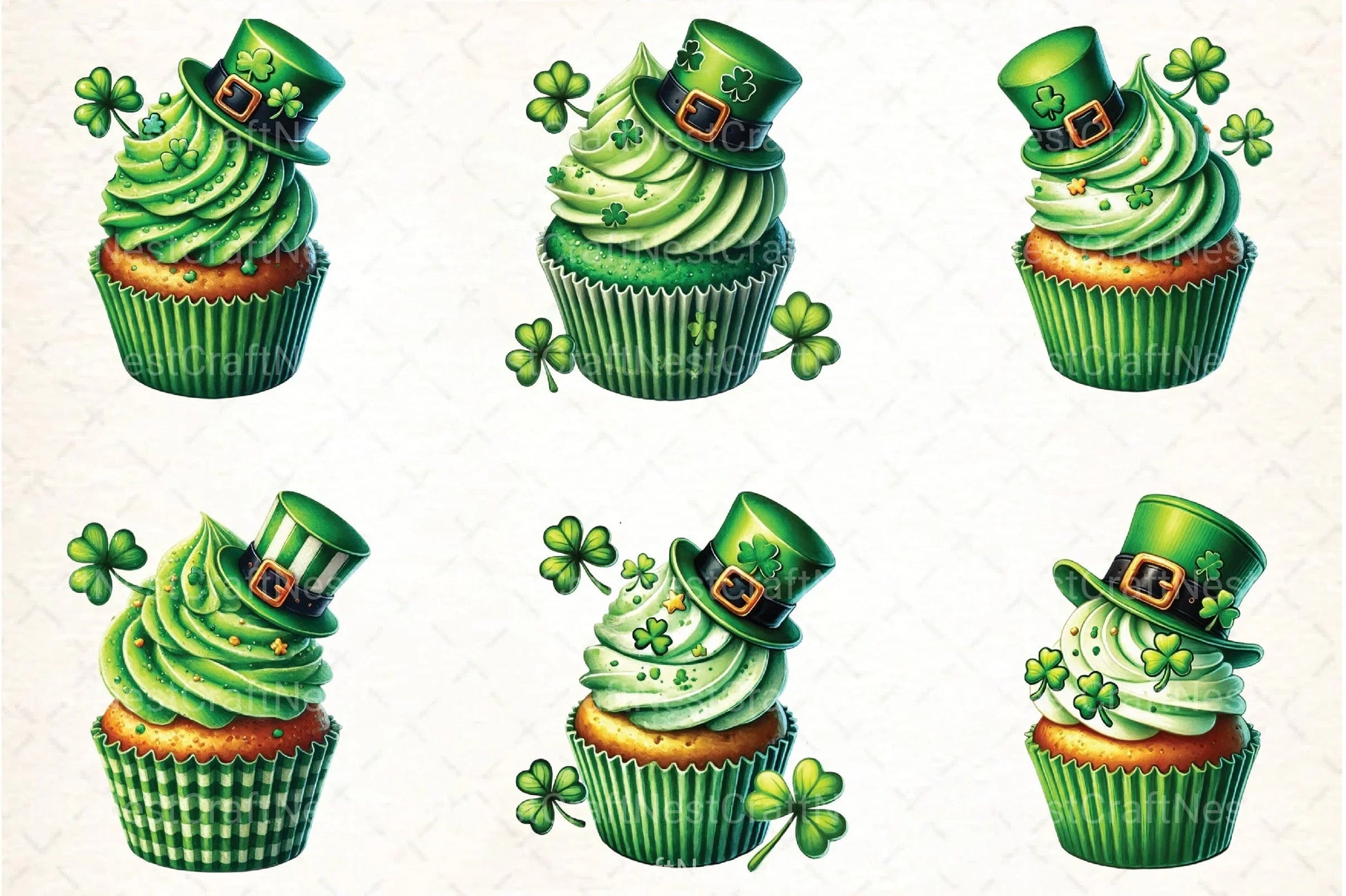 St. Patrick's Day Cupcake Clipart Bundle 1 - CraftNest - Digital Crafting and Art