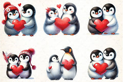 Valentine Penguin Couple Clipart Bundle - CraftNest - Digital Crafting and Art