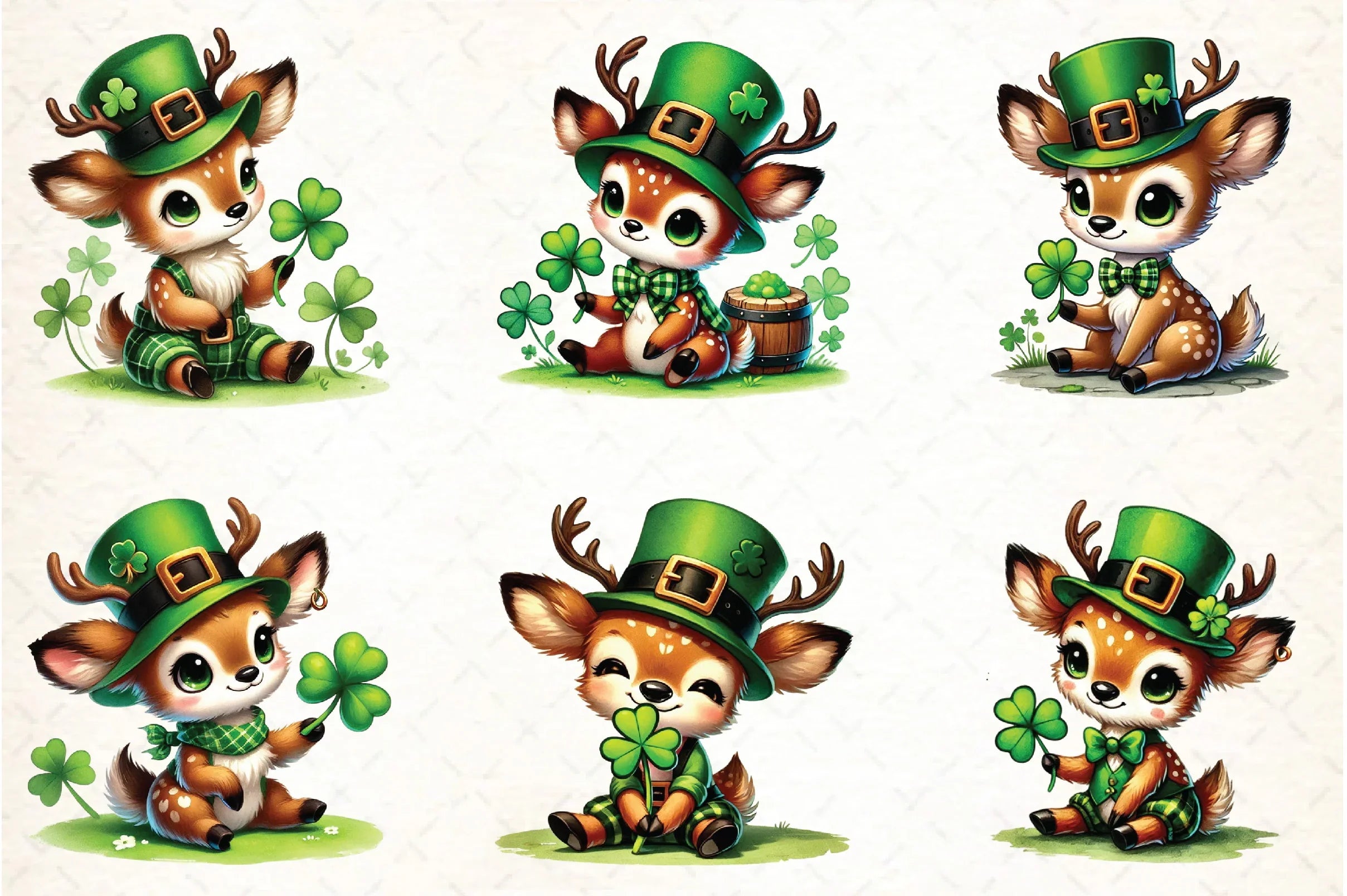 St. Patrick's Day Reindeer Clipart Bundle - CraftNest - Digital Crafting and Art