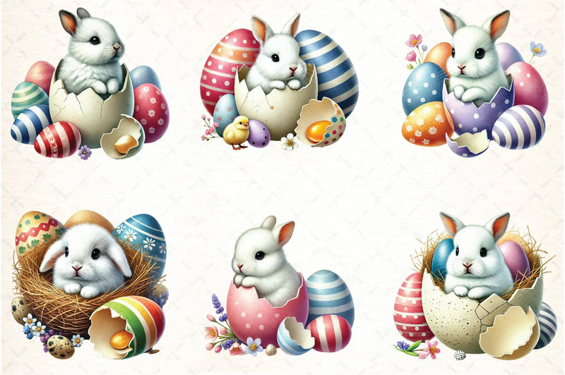 Cute Vintage Rabbit Clipart Bundle - CraftNest - Digital Crafting and Art