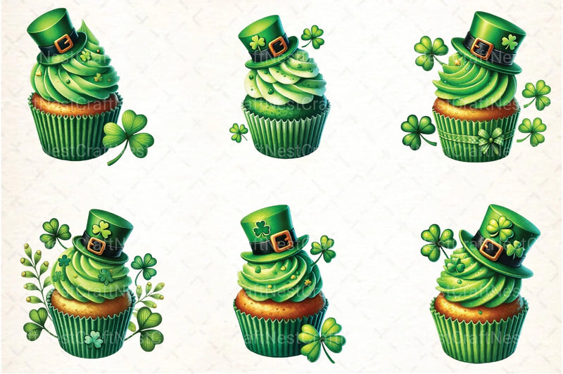 St. Patrick's Day Cupcake Clipart Bundle 1 - CraftNest - Digital Crafting and Art